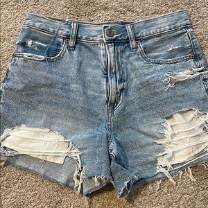 American Eagle Outfitters Light Blue Distressed Jean Shorts